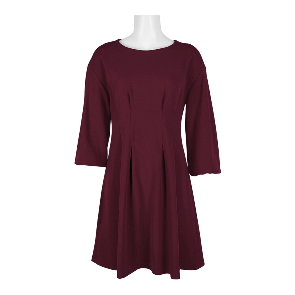 London Times Wine A-Line Dress